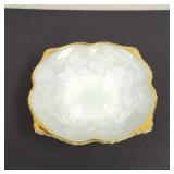 Vintage Anchor Hocking Milk Glass Gold Trim Grape