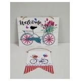 Spring Bicycle Decor one wood one vinyl fabric
