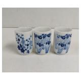 Vintage porcelain Asian Blue Floral Oriental sake