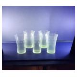 Vintage Etched Glass set UV with 365NM BLACKLIGHT