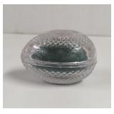Vintage Avon Glass Egg Soap Dish with Soap