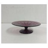 Vintage Footed Plate amethyst Hazel Atlas Glass