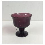 Pedestal Amethyst Glass bowl