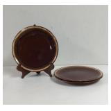 Vintage Brown Drip Glazed Dinner Plates 3 Total