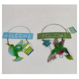 Garden Collection Hanging Welcome Metal