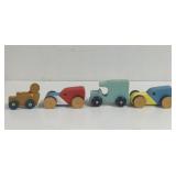 Vintage Handmade and Painted Wood Cars