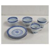 Vintage Porcelain Chinese Rice Grain Tea Set