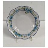 Vintage Hand Painted Blue Floral Serving Bowl