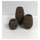 Pinecone shaped candle holders
