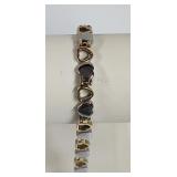 Stainless steel gold and silver tone heart