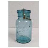 Vintage Ball Ideal Blue Glass Canning Jar with