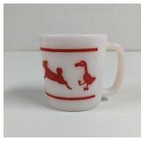 Vintage Hazel Atlas Milk Glass Farm Animal Coffee