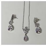 Rhinestone Necklace and Earring set