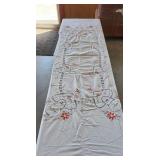 Vintage Embroidered Table cloth 100 x 64 small