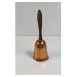 Vintage Copper Bell with Wood Handle