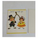 Vintage Thanksgiving Card with Envelope