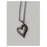 Sterling Silver Heart pendant on Sterling silver