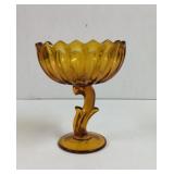 Vintage Indiana Glass Amber Lotus Blossom
