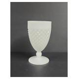 Milk Glass Diamond Point water Goblet