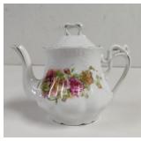 Vintage Floral Tea Pot with Gold trim ceramic
