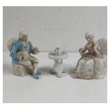 Vintage Ceramic Colonial Man and Woman Having Tea