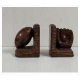 Vintage Sports bookends ceramic handpainted