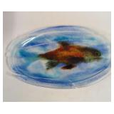 Fused Art Glass Fish Serving Tray