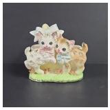 Vintage Cats and Basket planter white cat has