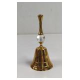 Vintage Gold Tone Bell With Crystal