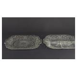 Vintage Indiana Glass divided tray and Serving