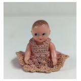 Vintage Miniature Celluloid Doll with Handmade