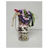 Beaded Necklaces Costume Jewelry in Vase