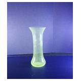 Vintage Etched Glass bud vase 365NM BLACKLIGHT