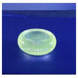 Vintage Glass Paperweight Flower bottom UV WITH