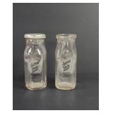 Vintage Sullivan Dairy half pint milk bottles