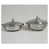 Vintage  Hammered Aluminum  Covered Serving Bowls