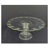 Vintage Clear Glass Pedestal Cake Plate stand