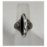 Sterling Silver Harley Davidson ring sz 6.5