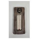 Peaking Birds Thermometer faux wood