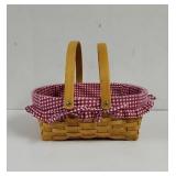 Wood handled gathering basket