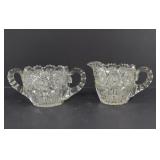 Vintage Cut Glass Sugar and Creamer Dishes