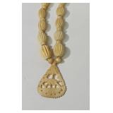 Vintage Handcarved Bovine Bone Elephant  pendant