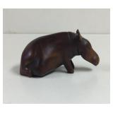 Hand Carved Wood Hippopotamus Figure
