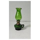 Vintage glass ruffled chimney mini oil lamp
