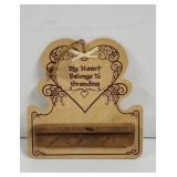 Wooden laser-cut heart-shaped key holder with