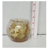 Retro earth lite fish bowl boho candle