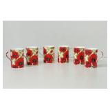 Red Poppy Bone China mugs