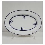 Dansk Flora Bayberry Blue porcelain deep oval
