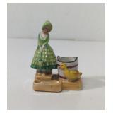 Vintage Darling Girl With Duck Toothpick Holder