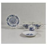 Vintage Arnart Creation Blue Onion Cups and